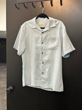 Tommy Bahama Pale Blue Short-Sleeve Camp Shirt